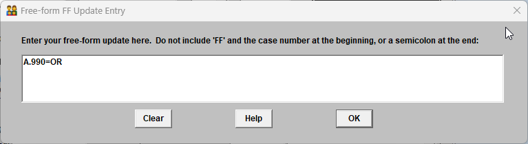 Edit Free-Form Update Box in FACS to override edit.